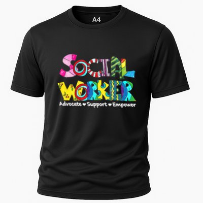 Advocate Support And Empower Social Worker Social Work Month Performance Shirt