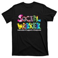 Advocate Support And Empower Social Worker Social Work Month T-Shirt