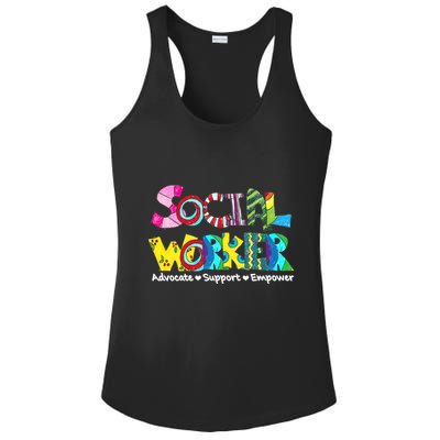 Advocate Support And Empower Social Worker Social Work Month Ladies PosiCharge Competitor Racerback Tank