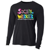 Advocate Support And Empower Social Worker Social Work Month Cooling Performance Long Sleeve Crew