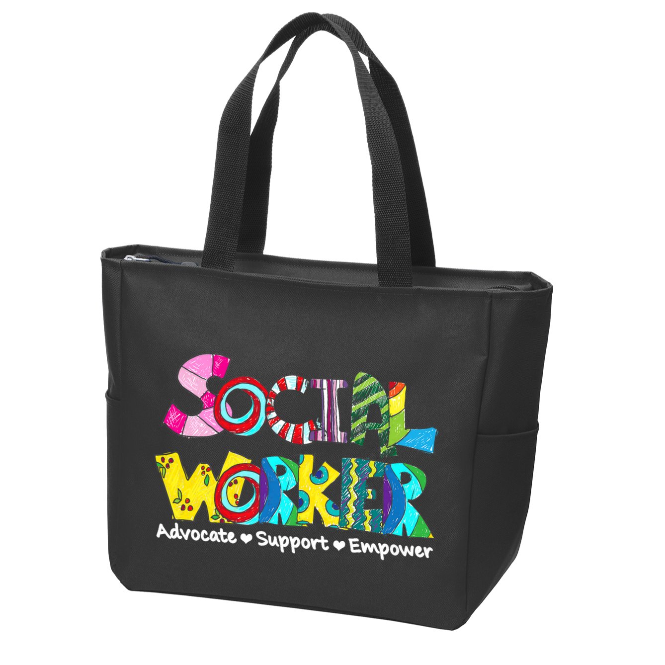 Advocate Support And Empower Social Worker Social Work Month Zip Tote Bag