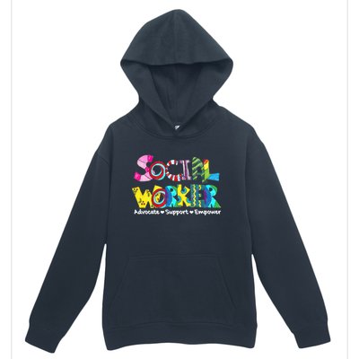 Advocate Support And Empower Social Worker Social Work Month Urban Pullover Hoodie