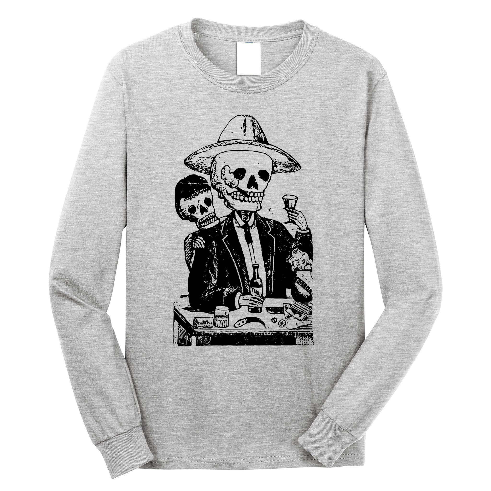 Alcoholic Skull Long Sleeve Shirt
