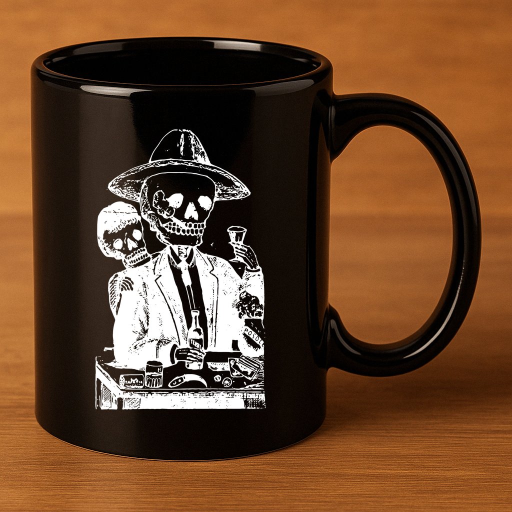 Alcoholic Skull 11oz C Handle Ceramic Mug