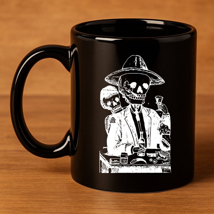 Alcoholic Skull 11oz C Handle Ceramic Mug