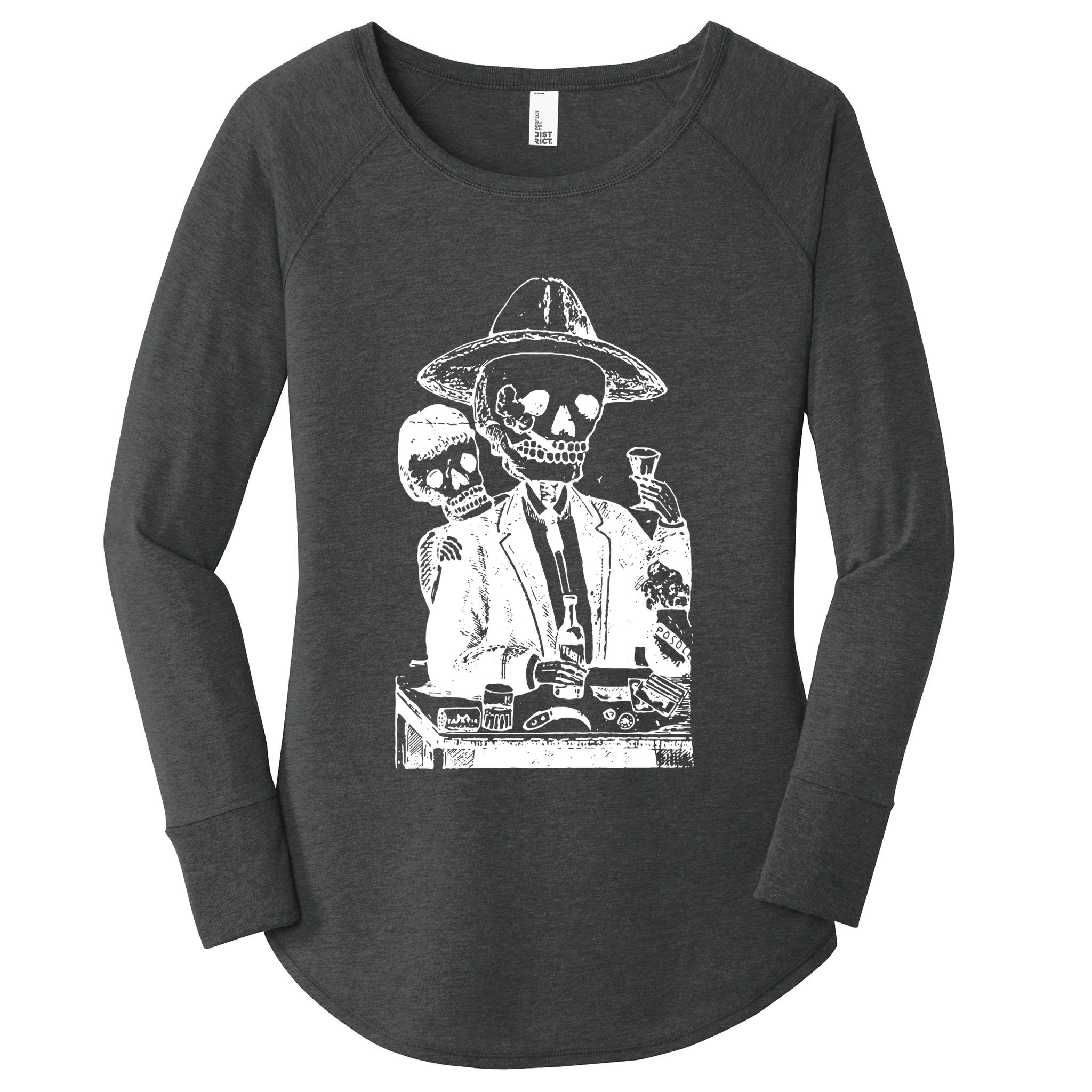 Alcoholic Skull Women's Perfect Tri Tunic Long Sleeve Shirt