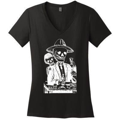 Alcoholic Skull Women's V-Neck T-Shirt