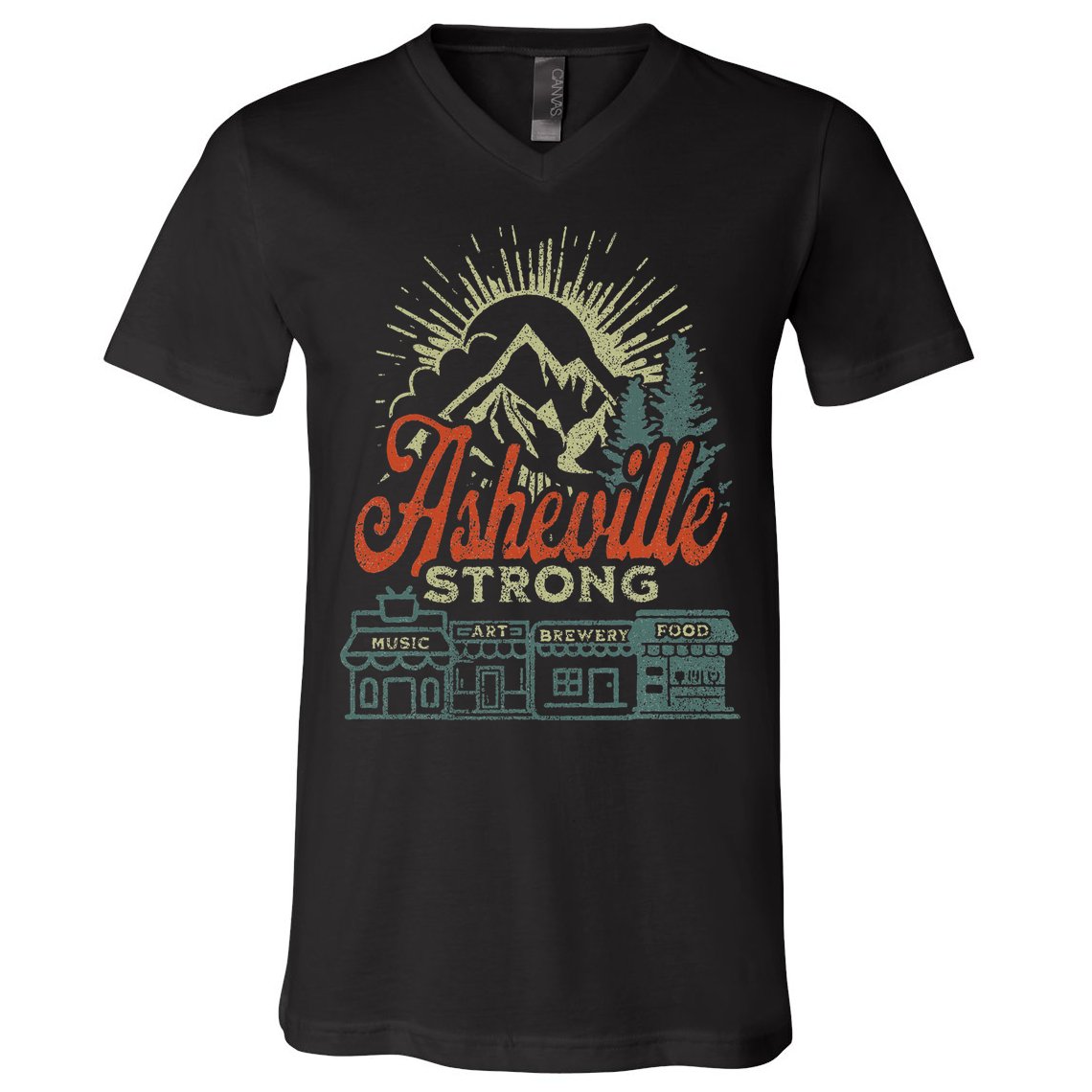 Asheville Strong Asheville North Carolina V-Neck T-Shirt