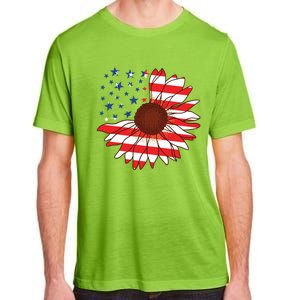 American Sunflower America Flag Stars And Stripes Flower Cool Gift Adult ChromaSoft Performance T-Shirt