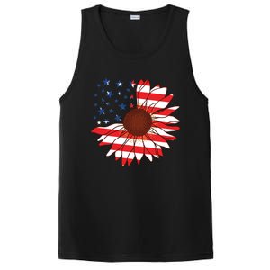 American Sunflower America Flag Stars And Stripes Flower Cool Gift PosiCharge Competitor Tank