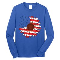 American Sunflower America Flag Stars And Stripes Flower Cool Gift Long Sleeve Shirt