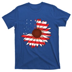 American Sunflower America Flag Stars And Stripes Flower Cool Gift T-Shirt