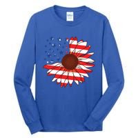 American Sunflower America Flag Stars And Stripes Flower Cool Gift Tall Long Sleeve T-Shirt