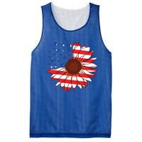 American Sunflower America Flag Stars And Stripes Flower Cool Gift Mesh Reversible Basketball Jersey Tank