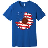 American Sunflower America Flag Stars And Stripes Flower Cool Gift Premium T-Shirt