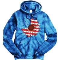 American Sunflower America Flag Stars And Stripes Flower Cool Gift Tie Dye Hoodie