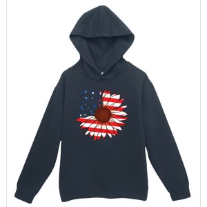 American Sunflower America Flag Stars And Stripes Flower Cool Gift Urban Pullover Hoodie