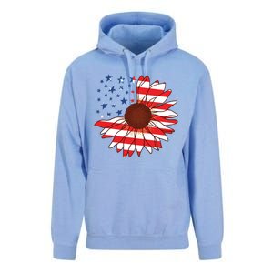 American Sunflower America Flag Stars And Stripes Flower Cool Gift Unisex Surf Hoodie