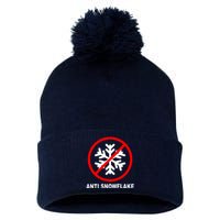 Anti Snowflake Pom Pom 12in Knit Beanie