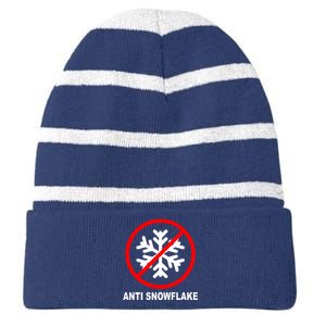 Anti Snowflake Striped Beanie with Solid Band