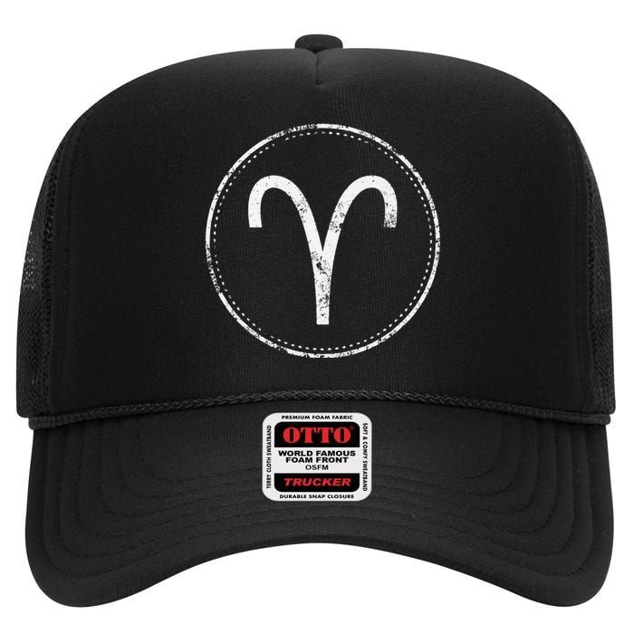 Aries Sign – Astrology Zodiac High Crown Mesh Back Trucker Hat