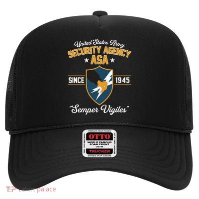 Army Security Agency Gift High Crown Mesh Back Trucker Hat