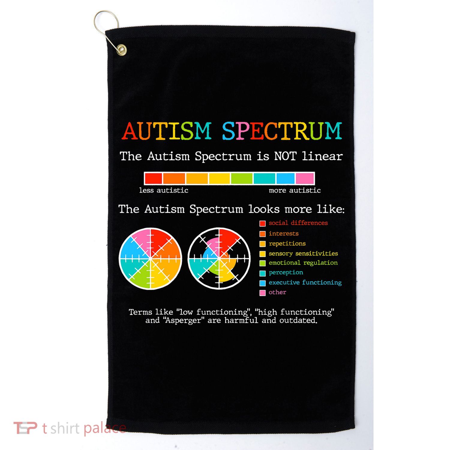 Autism Spectrum ADHD ASD Neurodiversity Teacher Support Golf Towel