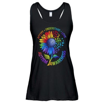 Autism Sunflower Autism Awareness Sunflower Ladies Essential Flowy Tank