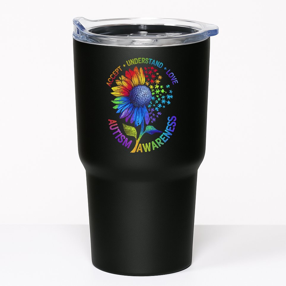 Autism Sunflower Autism Awareness Sunflower Tumbler