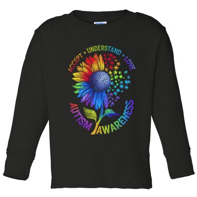 Autism Sunflower Autism Awareness Sunflower Toddler Long Sleeve Shirt