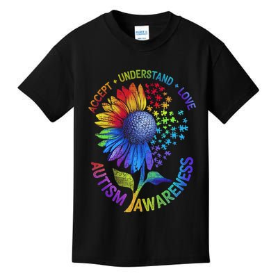 Autism Sunflower Autism Awareness Sunflower Kids T-Shirt