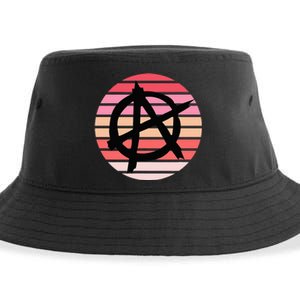 Anarchy Sign, Anti Establishment, Punk Rock Music Lovers Sustainable Bucket Hat