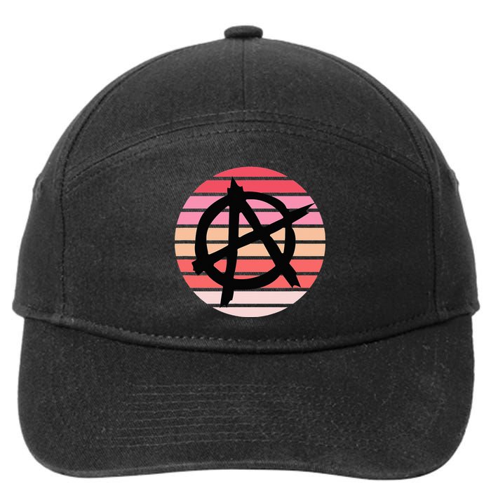 Anarchy Sign, Anti Establishment, Punk Rock Music Lovers 7-Panel Snapback Hat