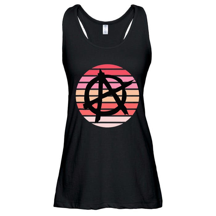 Anarchy Sign, Anti Establishment, Punk Rock Music Lovers Ladies Essential Flowy Tank