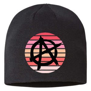 Anarchy Sign, Anti Establishment, Punk Rock Music Lovers Sustainable Beanie