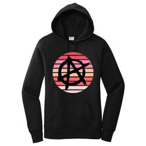 Anarchy Sign, Anti Establishment, Punk Rock Music Lovers Women's Pullover Hoodie