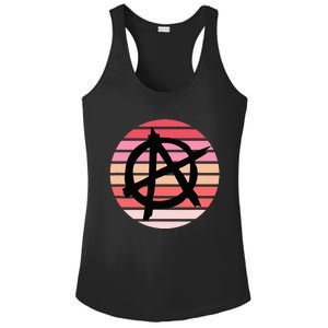 Anarchy Sign, Anti Establishment, Punk Rock Music Lovers Ladies PosiCharge Competitor Racerback Tank