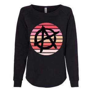 Anarchy Sign, Anti Establishment, Punk Rock Music Lovers Womens California Wash Sweatshirt