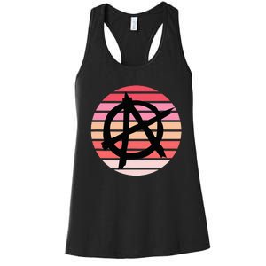 Anarchy Sign, Anti Establishment, Punk Rock Music Lovers Women's Racerback Tank