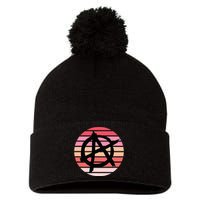 Anarchy Sign, Anti Establishment, Punk Rock Music Lovers Pom Pom 12in Knit Beanie