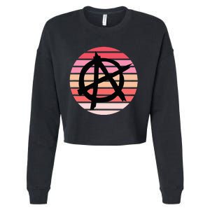 Anarchy Sign, Anti Establishment, Punk Rock Music Lovers Cropped Pullover Crew