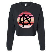 Anarchy Sign, Anti Establishment, Punk Rock Music Lovers Cropped Pullover Crew