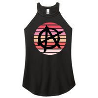 Anarchy Sign, Anti Establishment, Punk Rock Music Lovers Women's Perfect Tri Rocker Tank