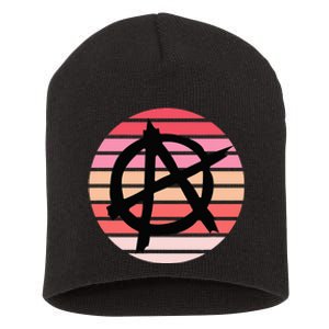 Anarchy Sign, Anti Establishment, Punk Rock Music Lovers Short Acrylic Beanie