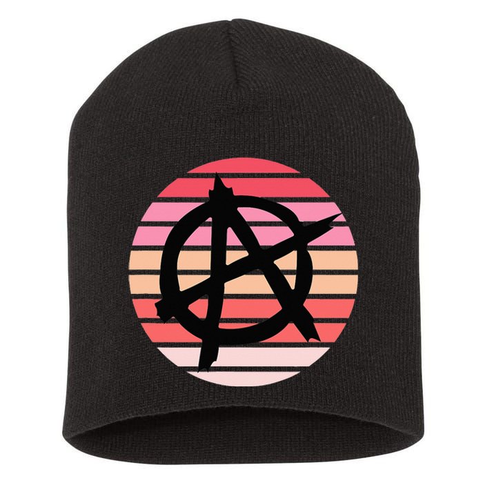 Anarchy Sign, Anti Establishment, Punk Rock Music Lovers Short Acrylic Beanie