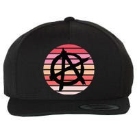 Anarchy Sign, Anti Establishment, Punk Rock Music Lovers Wool Snapback Cap