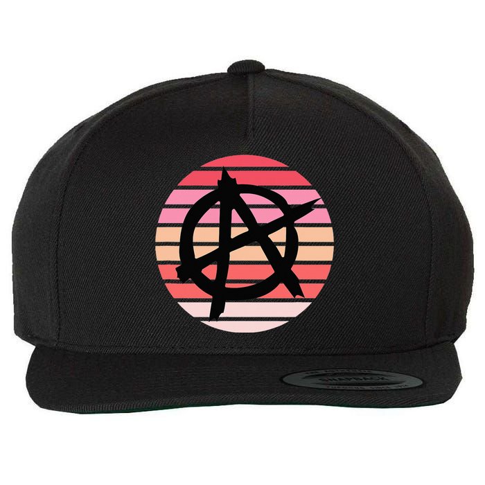 Anarchy Sign, Anti Establishment, Punk Rock Music Lovers Wool Snapback Cap