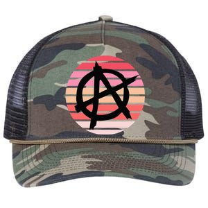 Anarchy Sign, Anti Establishment, Punk Rock Music Lovers Retro Rope Trucker Hat Cap