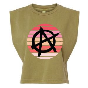 Anarchy Sign, Anti Establishment, Punk Rock Music Lovers Garment-Dyed Women's Muscle Tee