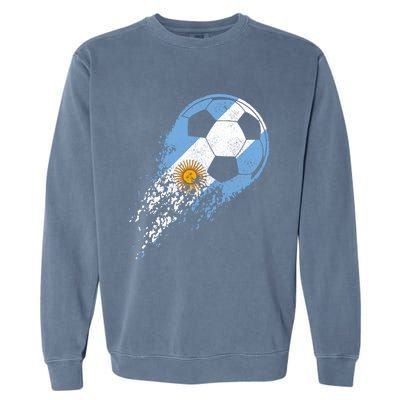 Argentina Soccer Argentinian Flag Pride Soccer Player Gift Garment-Dyed Sweatshirt